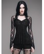 Devil Fashion Black Romantic Gothic Lace Shirt for Women