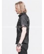 Devil Fashion Black Gothic Punk Short Sleeves Shirt for Men