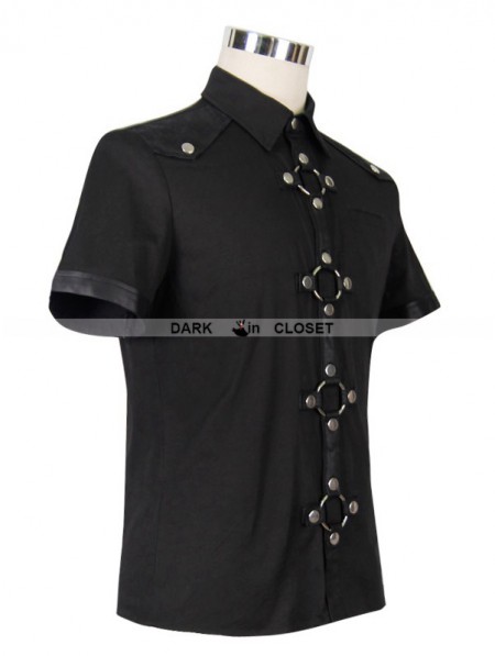 Devil Fashion Black Gothic Punk Short Sleeves Shirt for Men ...