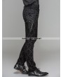 Devil Fashion Black Gothic Vintage Palace Pattern Trousers for Men