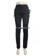 Devil Fashion Black Gothic Vintage Palace Pattern Trousers for Men