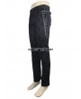 Devil Fashion Black Gothic Vintage Palace Pattern Trousers for Men