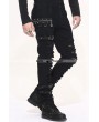 Devil Fashion Black Gothic Punk Buckle Blet Trousers for Men