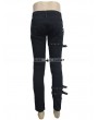 Devil Fashion Black Gothic Punk Buckle Blet Trousers for Men