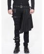 Devil Fashion Black Gothic Punk Removable Skirts Trousers for Men