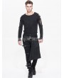 Devil Fashion Black Gothic Punk Removable Skirts Trousers for Men