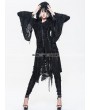 Devil Fashion Black Gothic Hooded Tassle Jacket for Women