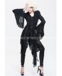 Devil Fashion Black Gothic Hooded Tassle Jacket for Women