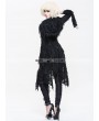 Devil Fashion Black Gothic Hooded Tassle Jacket for Women