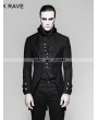 Punk Rave Black Gothic Gentleman Steampunk Fake Two-pieces Jacket for Men