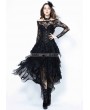 Dark in Love Black Gothic Punk Messy Mesh and Lace Skirt