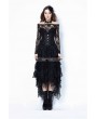 Dark in Love Black Gothic Punk Messy Mesh and Lace Skirt