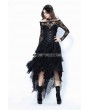 Dark in Love Black Gothic Punk Messy Mesh and Lace Skirt