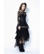 Dark in Love Black Gothic Punk Messy Mesh and Lace Skirt