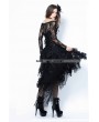 Dark in Love Black Gothic Punk Messy Mesh and Lace Skirt