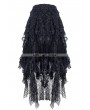 Dark in Love Black Gothic Punk Messy Mesh and Lace Skirt