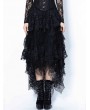 Dark in Love Black Gothic Punk Messy Mesh and Lace Skirt