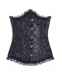 Dark in Love Black Gothic Vintage Pattern Underbust Corset