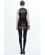 Devil Fashion Black PU Gothic Pocket Top Vest for Women