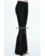 Devil Fashion Black Gothic Cross Lace Bell-Bottomed Pants for Women