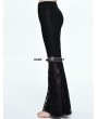 Devil Fashion Black Gothic Cross Lace Bell-Bottomed Pants for Women