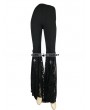 Devil Fashion Black Gothic Cross Lace Bell-Bottomed Pants for Women