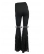 Devil Fashion Black Gothic Cross Lace Bell-Bottomed Pants for Women