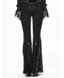 Devil Fashion Black Gothic Cross Lace Bell-Bottomed Pants for Women