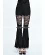 Devil Fashion Black Gothic Punk Hole Bell-Bottomed Pants for Women