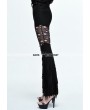 Devil Fashion Black Gothic Punk Hole Bell-Bottomed Pants for Women