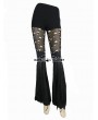 Devil Fashion Black Gothic Punk Hole Bell-Bottomed Pants for Women