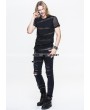 Devil Fashion Black Gothic Net Short Sleeves T-Shirt for Men