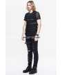 Devil Fashion Black Gothic Net Short Sleeves T-Shirt for Men