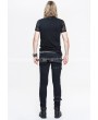 Devil Fashion Black Gothic Net Short Sleeves T-Shirt for Men