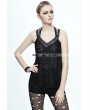 Devil Fashion Black Gothic Punk Hole Sleeveless Shirt for Women