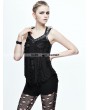 Devil Fashion Black Gothic Punk Hole Sleeveless Shirt for Women