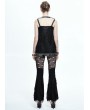 Devil Fashion Black Gothic Punk Hole Sleeveless Shirt for Women