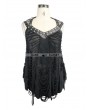 Devil Fashion Black Gothic Punk Hole Sleeveless Shirt for Women