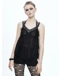 Devil Fashion Black Gothic Punk Hole Sleeveless Shirt for Women