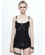 Devil Fashion Black Gothic Punk Buckle Belt Top for Women