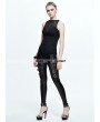 Devil Fashion Black Gothic Sleeveless Net Top for Women