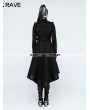 Punk Rave Black Gothic Military Uniform Worsted Long Coat for Women