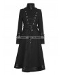 Punk Rave Black Gothic Military Uniform Worsted Long Coat for Women