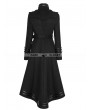 Punk Rave Black Gothic Military Uniform Worsted Long Coat for Women