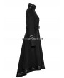 Punk Rave Black Gothic Military Uniform Worsted Long Coat for Women