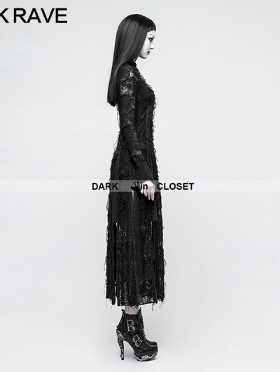 Punk Rave Black Gothic Retro Lace Rope Dress - DarkinCloset.com