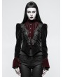 Punk Rave Black and Red Gothic Scissor-tail Jacket for Women