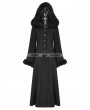 Punk Rave Black Gothic Disc Flowers Long Winter Fur Coat for Women