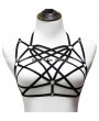 Black Gothic Harness Elastic Cage Bra 0007