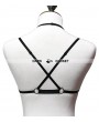 Black Gothic Harness Elastic Cage Bra 0007